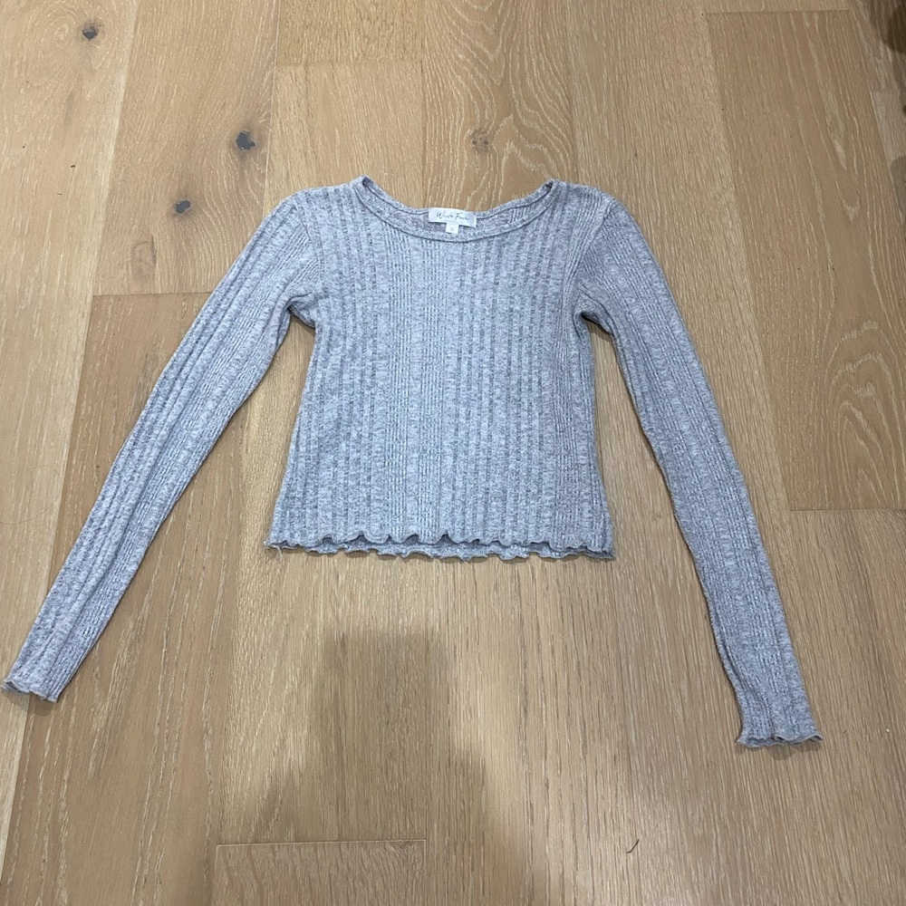 Urban Outfitters Gray Ribbed Crop Top